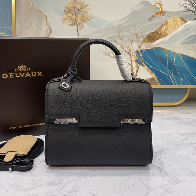 Delvaux original grained calfskin tempete small bag AA0563 black