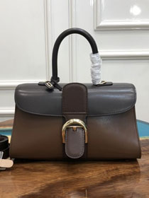 Delvaux original box calfskin brillant small bag AA0417 grey&coffee