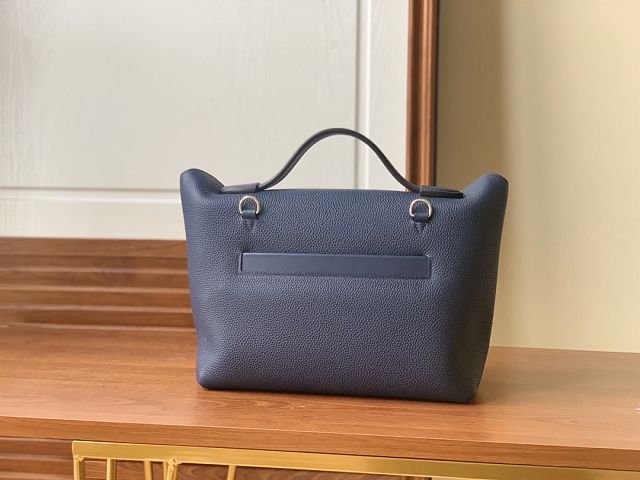 Hermes original togo leather small kelly 2424 bag HH03698 navy blue