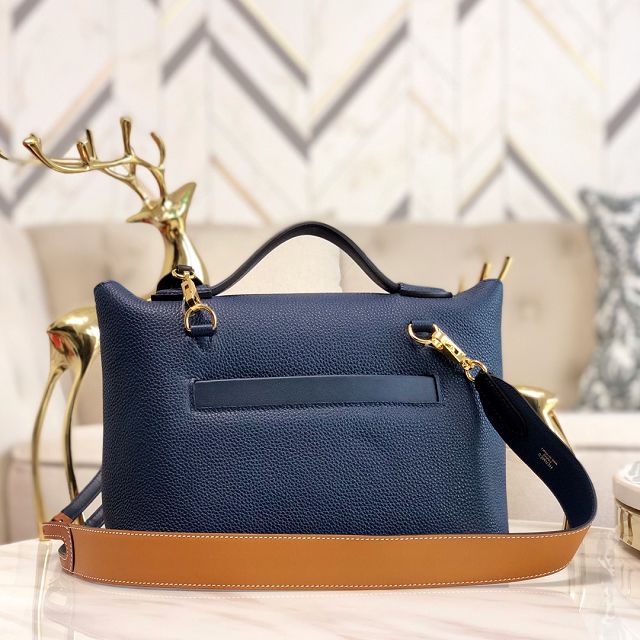 Hermes original togo leather kelly 2424 bag HH03699 navy blue