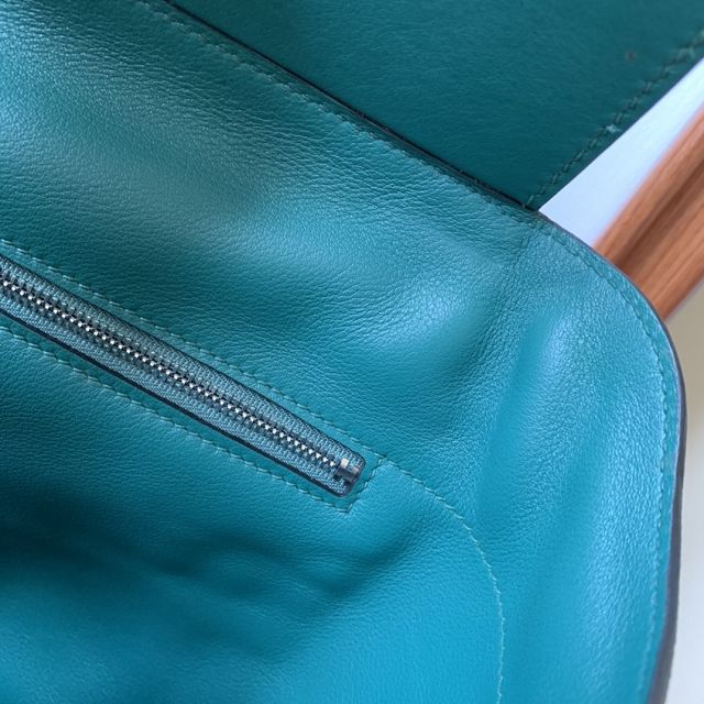 Hermes original togo leather kelly 2424 bag HH03699 peacock green