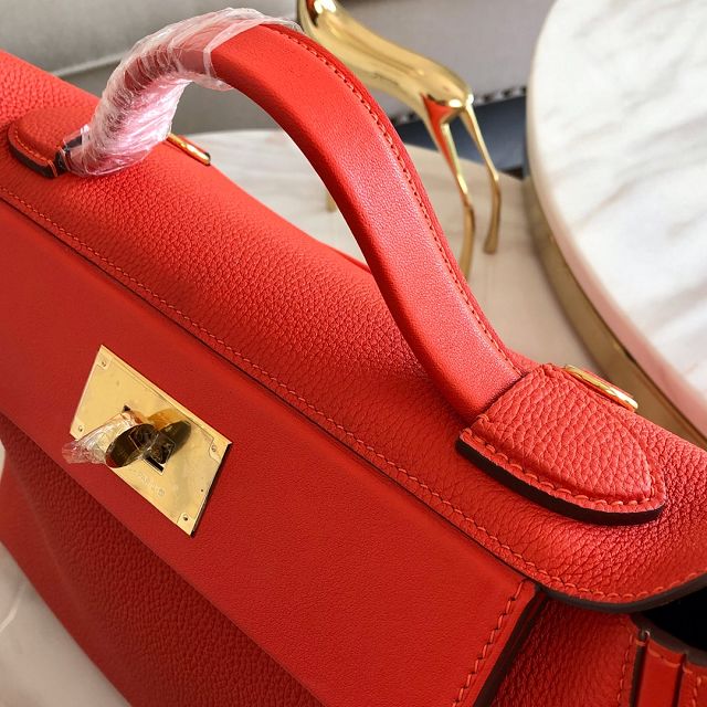 Hermes original togo leather kelly 2424 bag HH03699 red