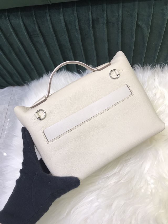 Hermes original togo leather kelly 2424 bag HH03699 white