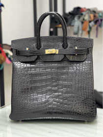 Hermes genuine crocodile leather hac birkin 40 bag BK400 black