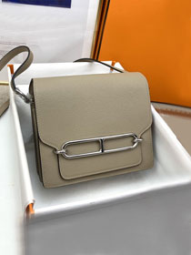 Hermes original evercolor leather roulis bag R18 gris tourterelle