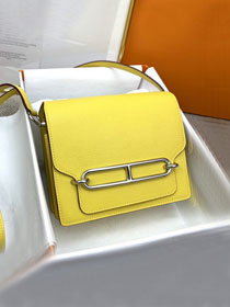 Hermes original evercolor leather roulis bag R18 lemon yellow