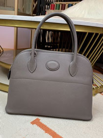 Hermes original epsom leather medium bolide 31 bag B031 gris etain