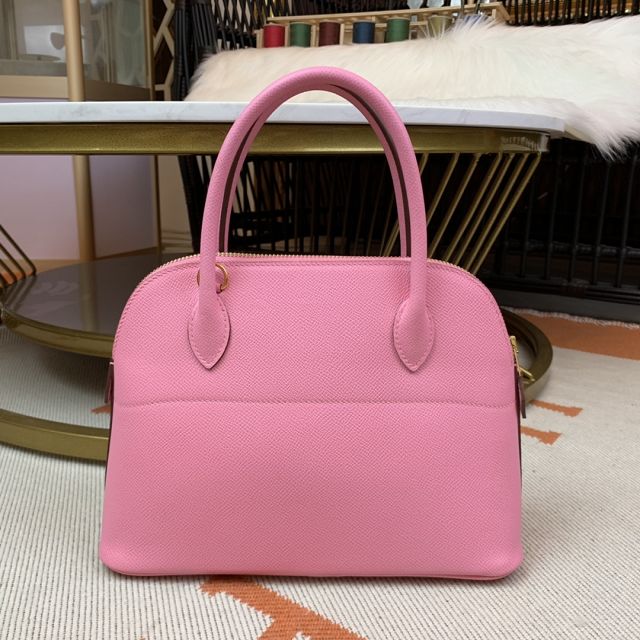 Hermes original epsom leather small bolide 27 bag B027 pink