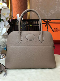 Hermes original togo leather medium bolide 31 bag B031 gris tourterelle 