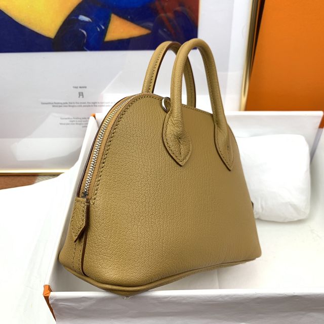 Hermes original chevre leather mini bolide bag H018 sesame