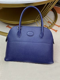 Hermes original epsom leather small bolide 27 bag B027 royal blue