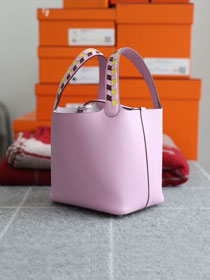 Hermes original epsom leather small picotin lock bag HP0018 mauve sylvestre