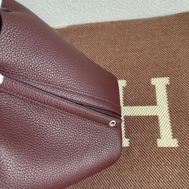 Hermes original togo leather small picotin lock bag HP0018 bordeaux