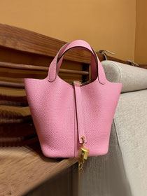 Hermes original togo leather small picotin lock bag HP0018 pink