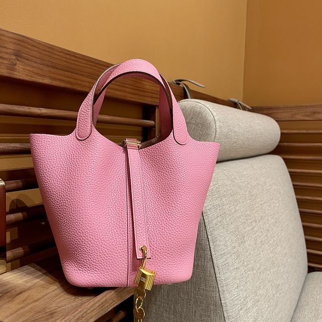 Hermes original togo leather picotin lock bag HP0022 pink