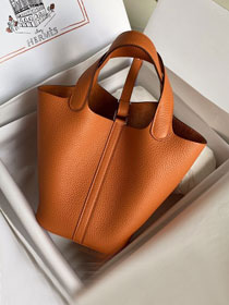 Hermes original togo leather picotin lock bag HP0022 orange