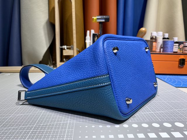 Hermes original togo leather picotin lock bag HP0022 blue