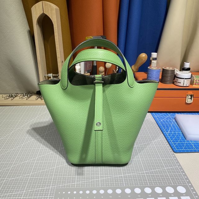 Hermes original togo leather small picotin lock bag HP0018 vert criquet