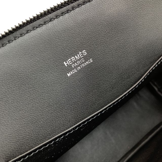 Hermes original chevre leather mini bolide bag H018 black