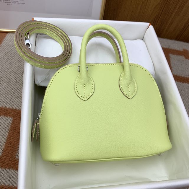 Hermes original chevre leather mini bolide bag H018 jaune bourgeon