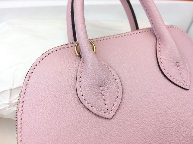 Hermes original chevre leather mini bolide bag H018 rose sakura