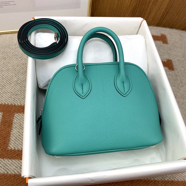 Hermes original chevre leather mini bolide bag H018 vert verone