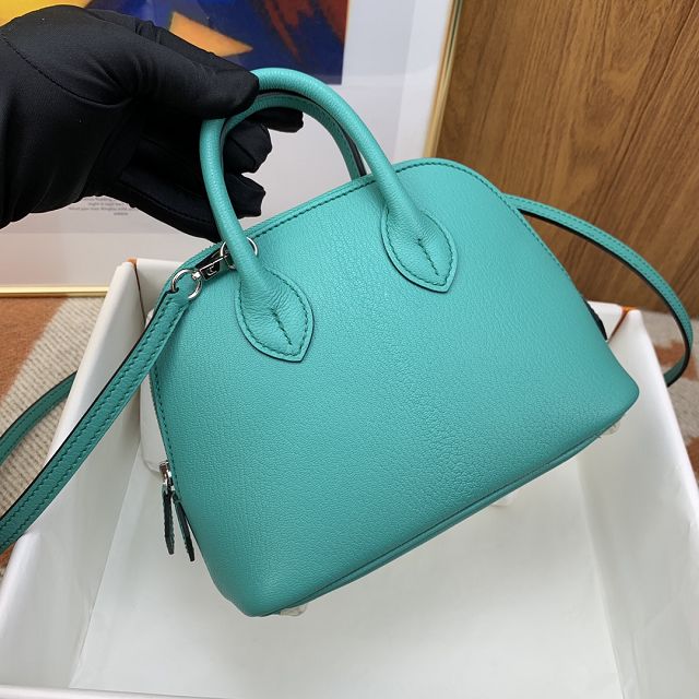 Hermes original chevre leather mini bolide bag H018 vert verone