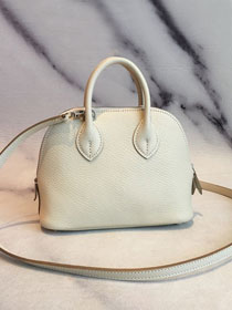 Hermes original chevre leather mini bolide bag H018 white