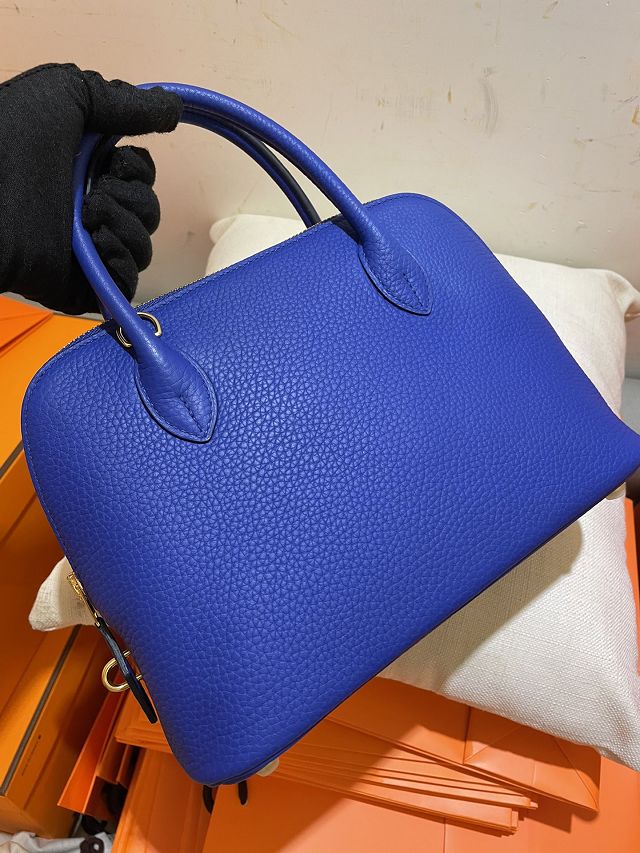 Hermes original togo leather bolide 25 bag B025 electric blue