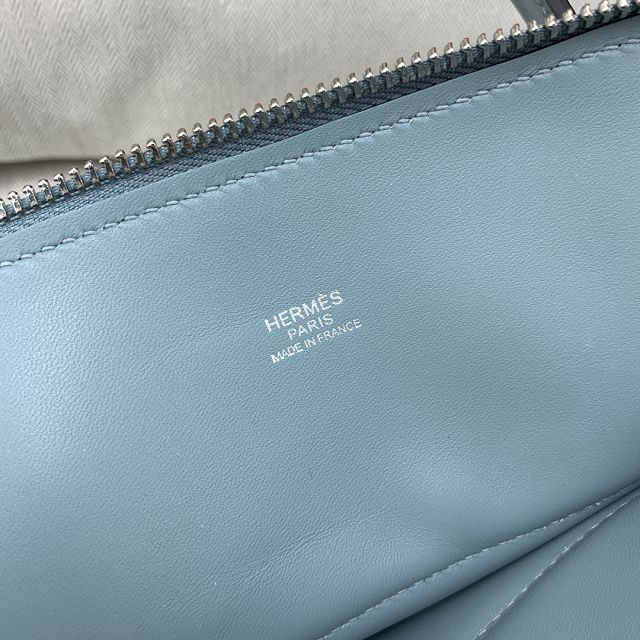 Hermes original togo leather medium bolide 31 bag B031 ciel