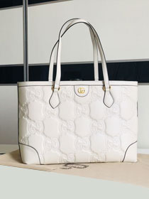 2023 GG original matelasse leather medium tote bag 631685 white