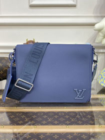 Louis vuitton original calfskin aerogram messenger bag M59327 blue