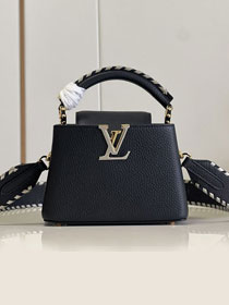 Louis vuitton original calfskin capucines mini handbag M21129 black