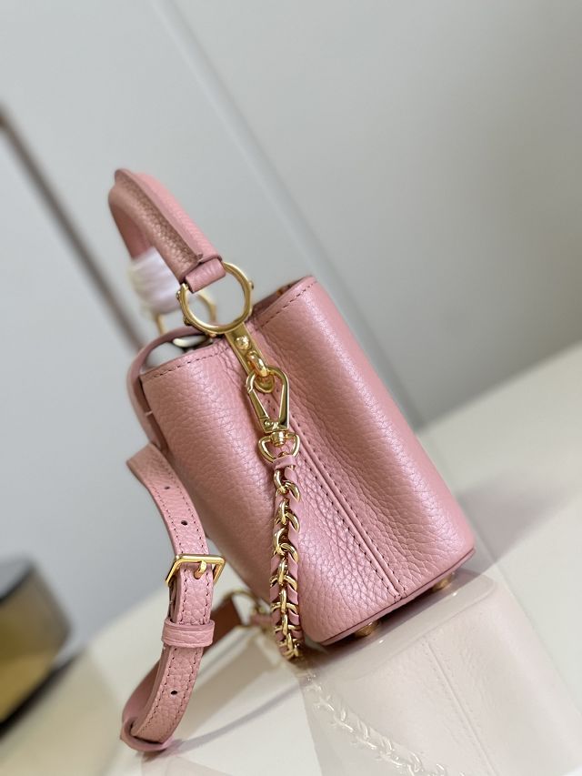 Louis vuitton original calfskin capucines mini handbag M48865 pink