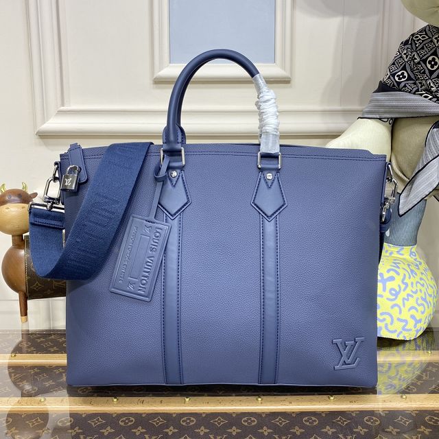 Louis vuitton original calfskin lock it tote bag M59158 blue