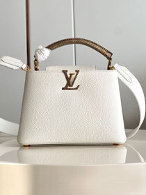 Louis vuitton original calfskin capucines BB handbag M92668 white