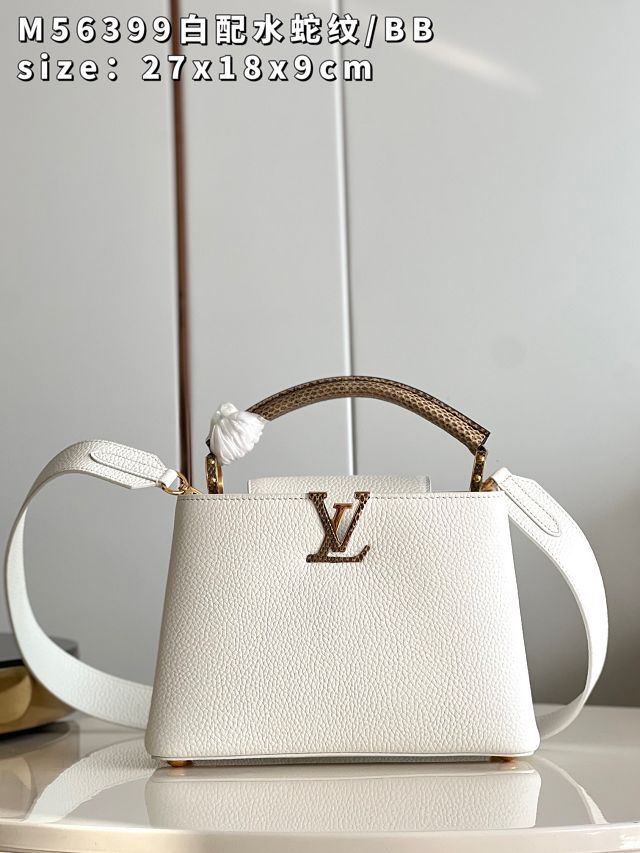 Louis vuitton original calfskin capucines BB handbag M92668 white