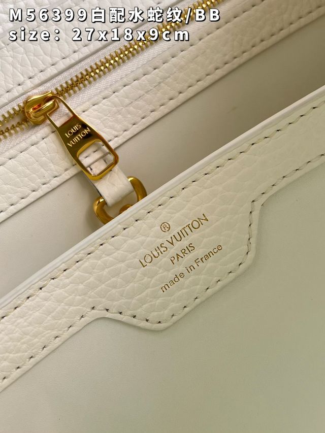 Louis vuitton original calfskin capucines BB handbag M92668 white