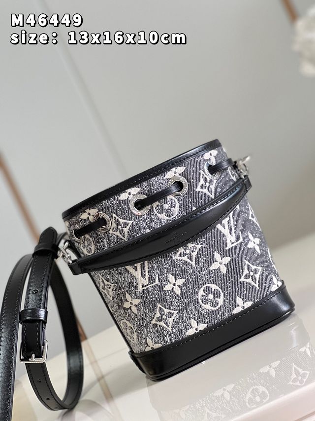 2023 Louis vuitton original denim nano noe bag M46449 grey