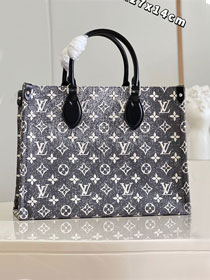 2023 Louis vuitton original denim onthego mm M46448 grey