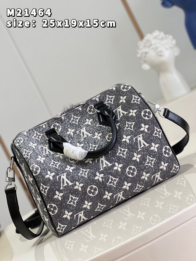 2023 Louis vuitton original denim speedy 25 M21464 grey