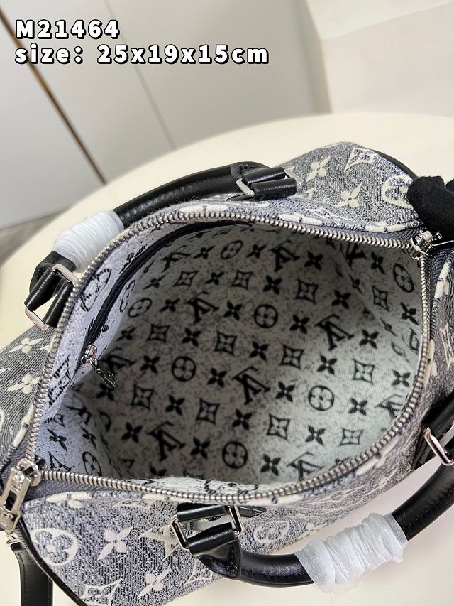 2023 Louis vuitton original denim speedy 25 M21464 grey