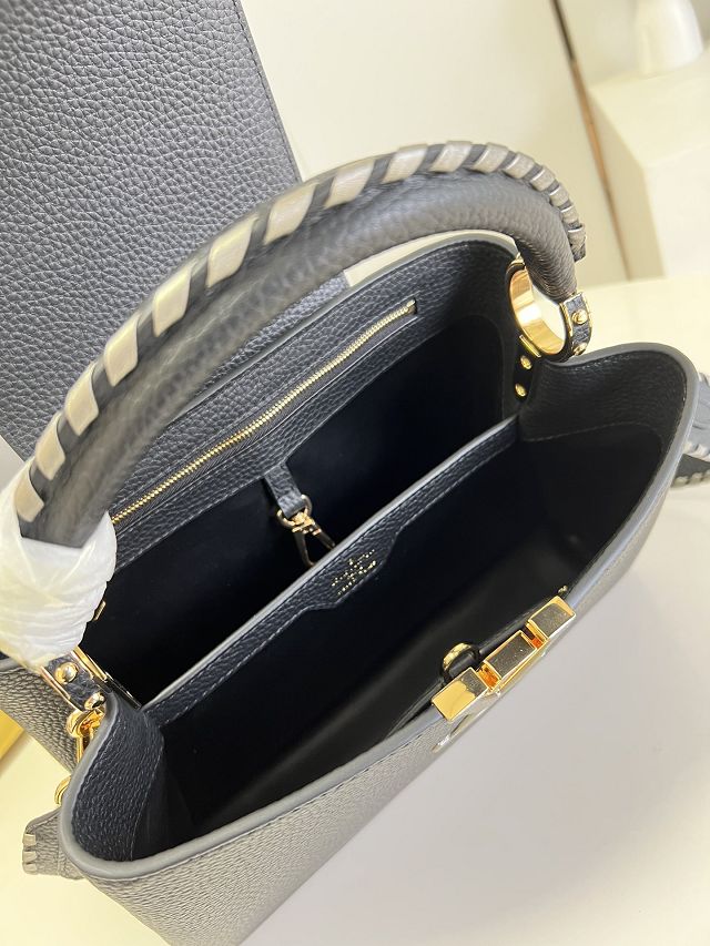 Louis vuitton original calfskin capucines mm handbag M21121 black