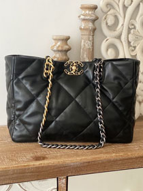 CC original lambskin 19 shopping bag AS3660 black