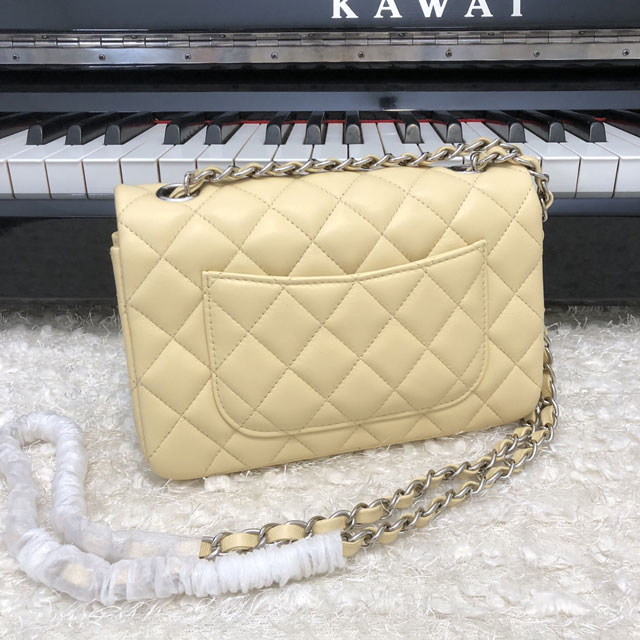 CC original lambskin mini flap bag A69900 light yellow