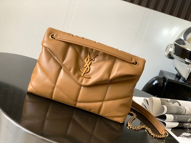 YSL original lambskin puffer small bag 577476 brown