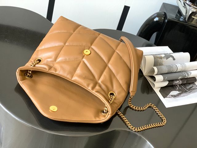 YSL original lambskin puffer small bag 577476 brown