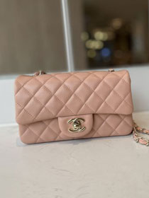 CC original lambskin mini flap bag A69900 light pink