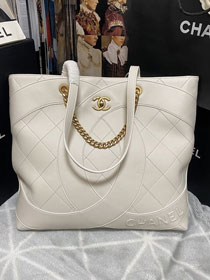 CC original calfskin shopping bag AS3938 white