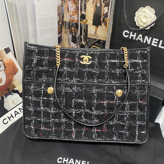 CC original tweed shopping bag AS3500 black